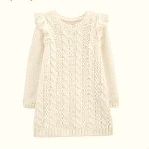 nwt! carters white cable knit sweater dress